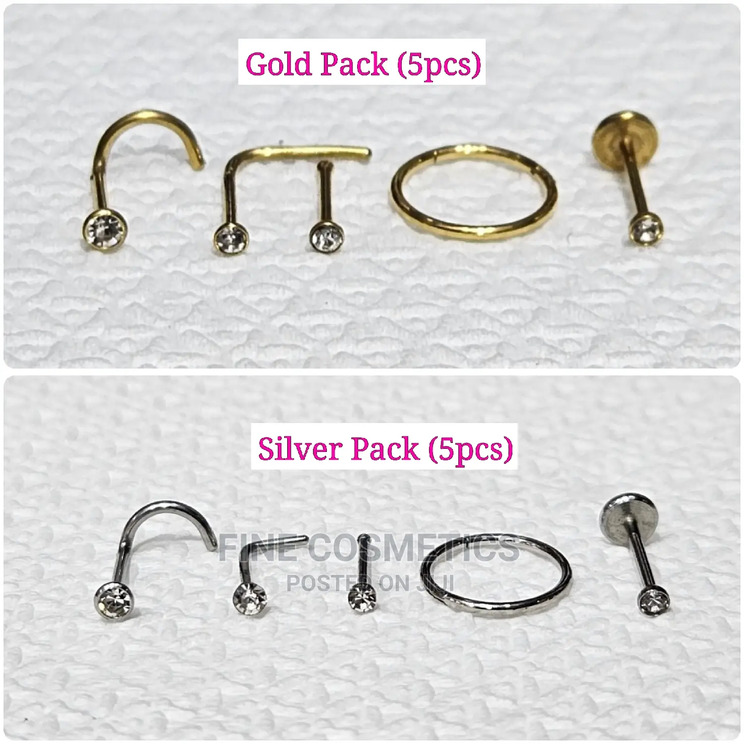 5pcs Nose Pin Pack Quality Nose Stud Nosering Nostril Jewelr