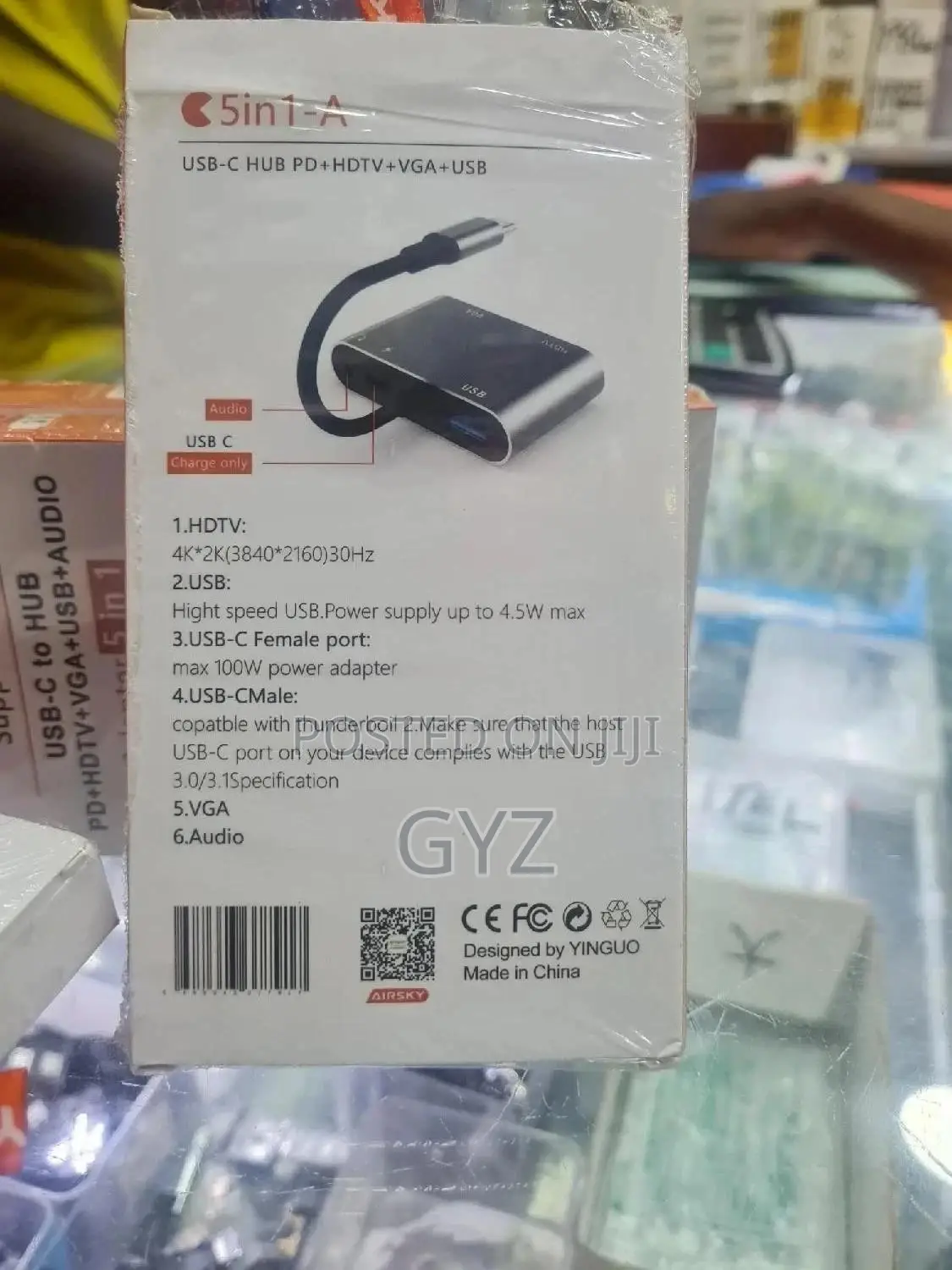 Type C to HDMI to VGA to Usbd to Audio