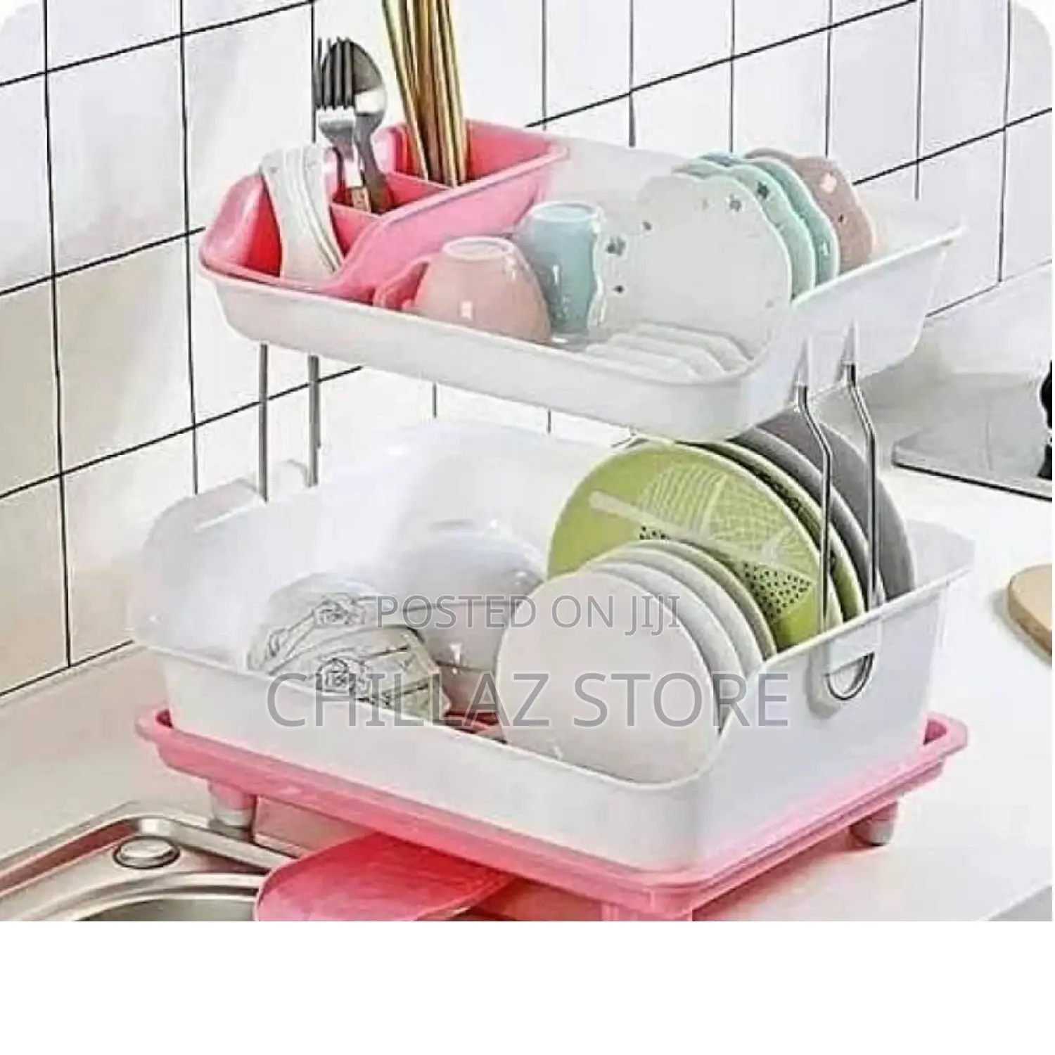 2tier Plastic Dish Drainer Rack.