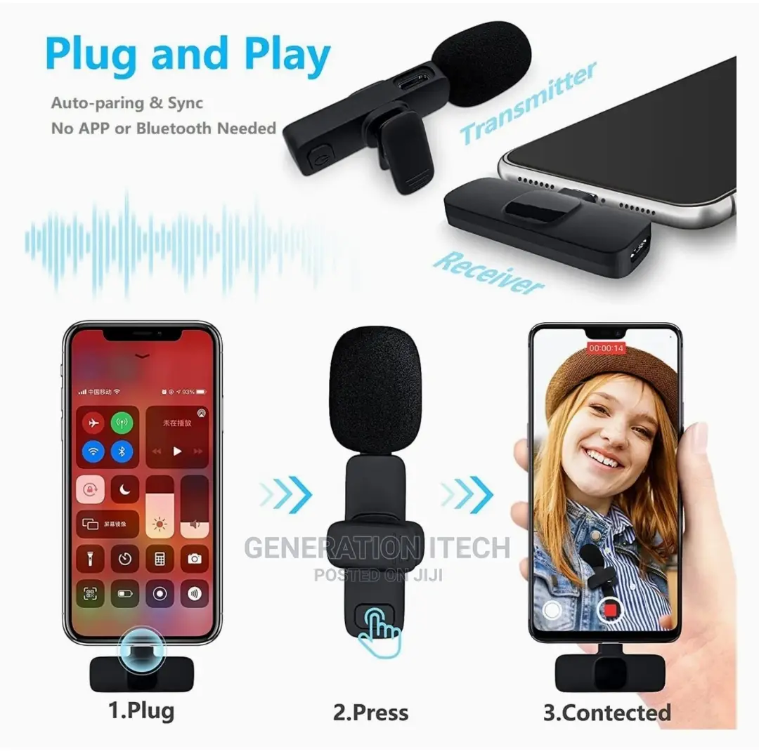 Wireless Microphone for iPhone and Type C Phones- Single Mic