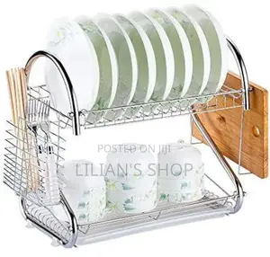 Silver Free Standing S-shaped Dish Rack