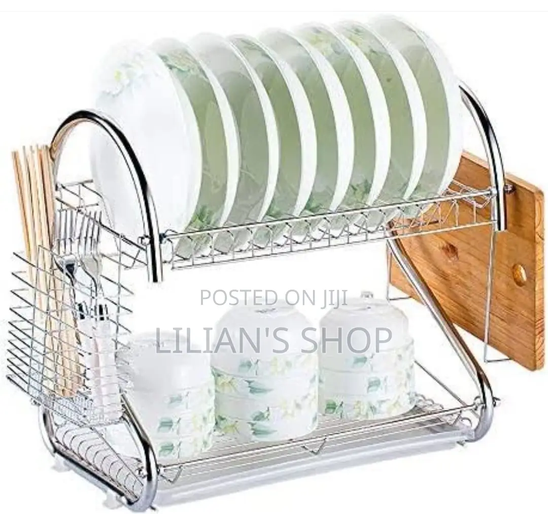 Silver Free Standing S-shaped Dish Rack