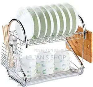 Silver Free Standing S-shaped Dish Rack