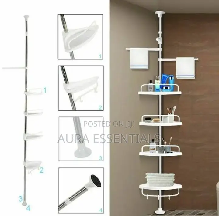 4 Tier Telescopic Bathroom Corner Rack Shelf