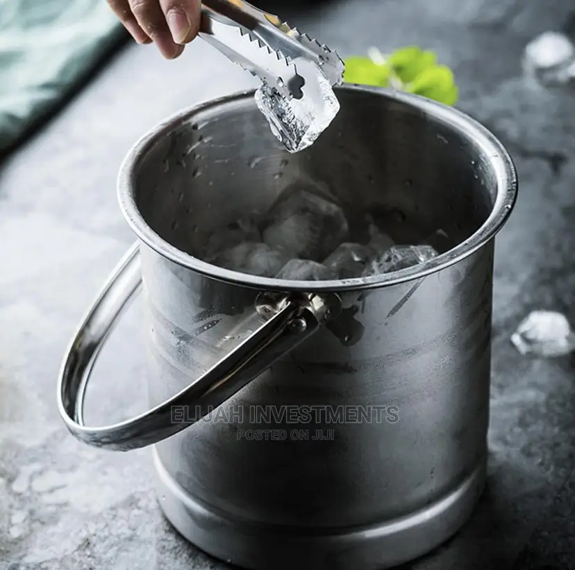 Insulated Stainless Steel Ice Bucket Wine Strainer Ice Tongs