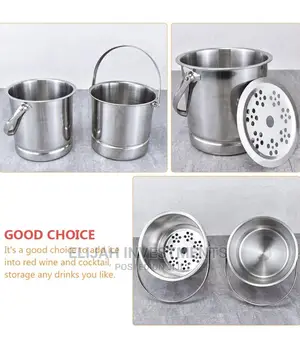 Insulated Stainless Steel Ice Bucket Wine Strainer Ice Tongs