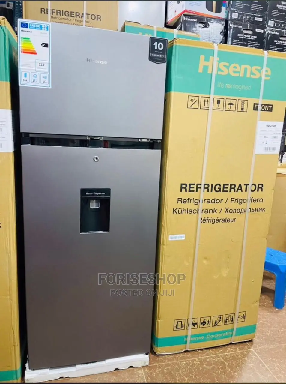 New Hisense 270L Double Door Fridge With Dispenser Warranty