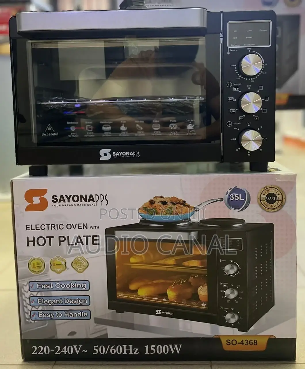 Sayona 45 LTRS Electric Oven With Hot Plate