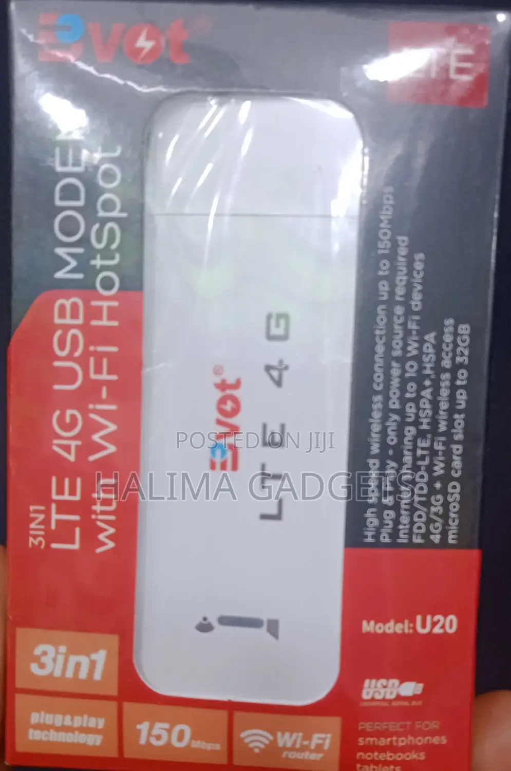 Bvot 3in 1 LTE 4g Usb Modem With Wi Fi Hot Spot