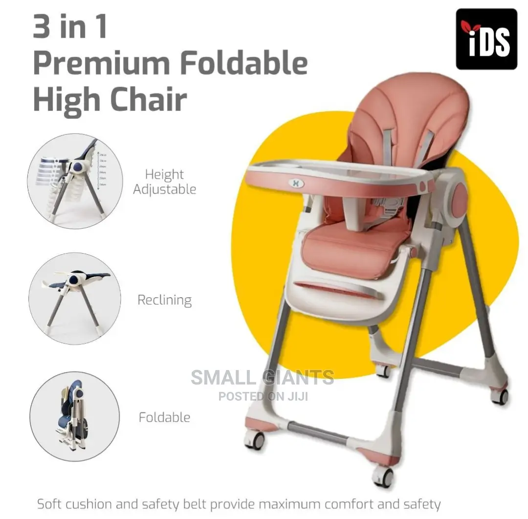 3 in 1 Premium Foldable Baby High Chair With Wheels