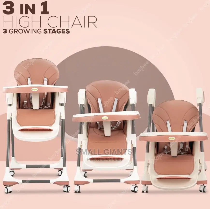 3 in 1 Premium Foldable Baby High Chair With Wheels