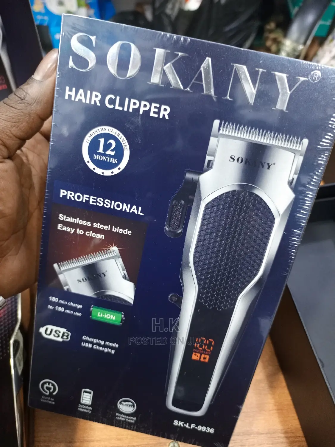 Chargeable Clipper (Sokany) LED Display Percentage