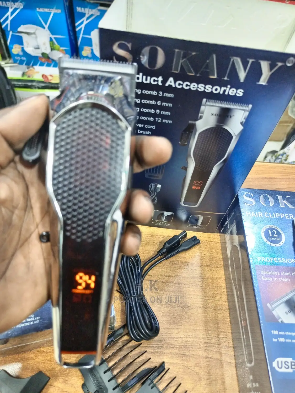 Chargeable Clipper (Sokany) LED Display Percentage