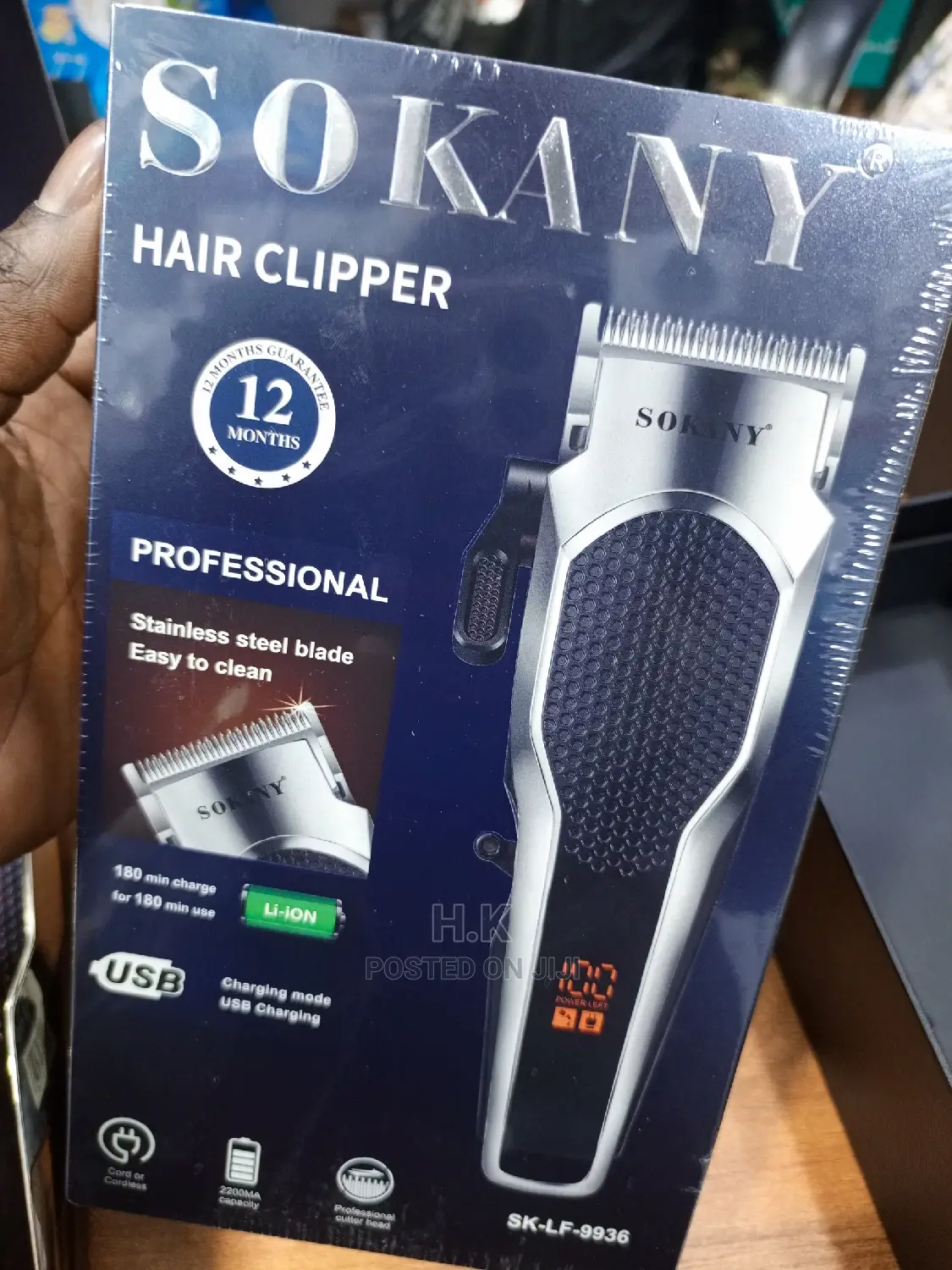 Chargeable Clipper (Sokany) LED Display Percentage