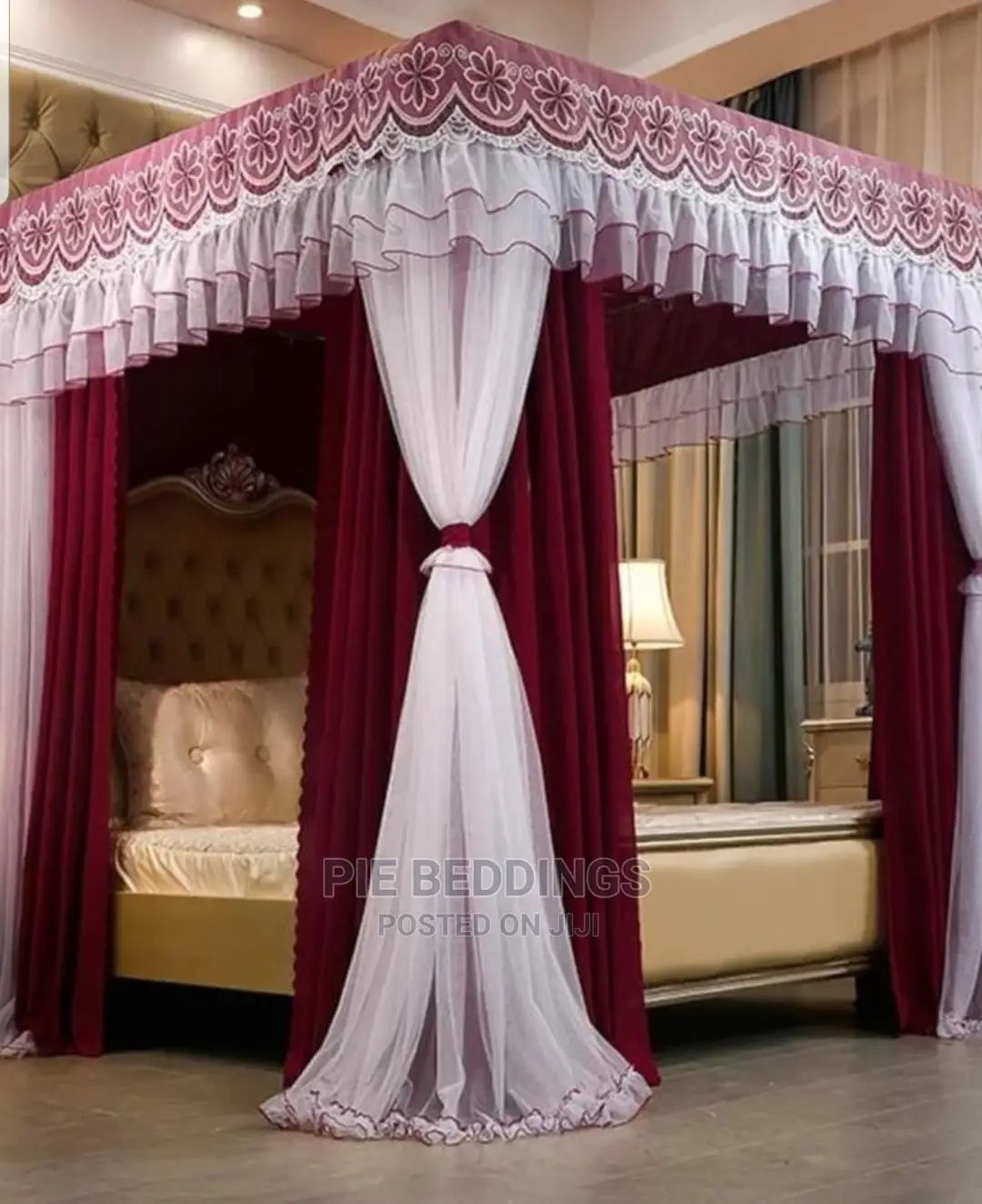 Classic 4 Stand Mosquito Net With Curtains