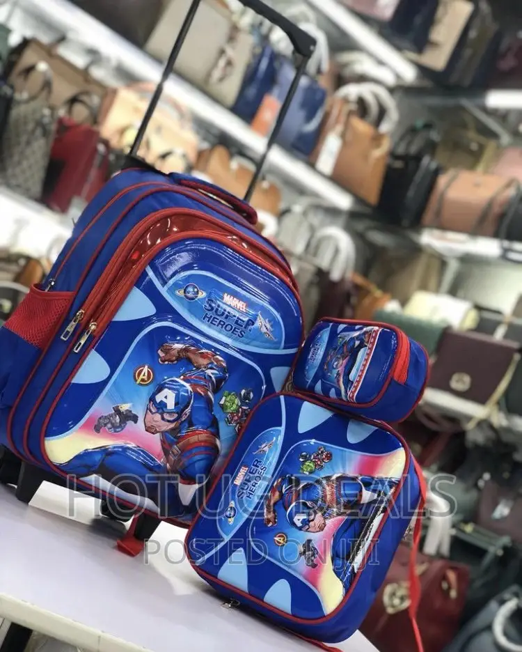 3pc Kids Back to School Bag - Blue, Flower Design Vary