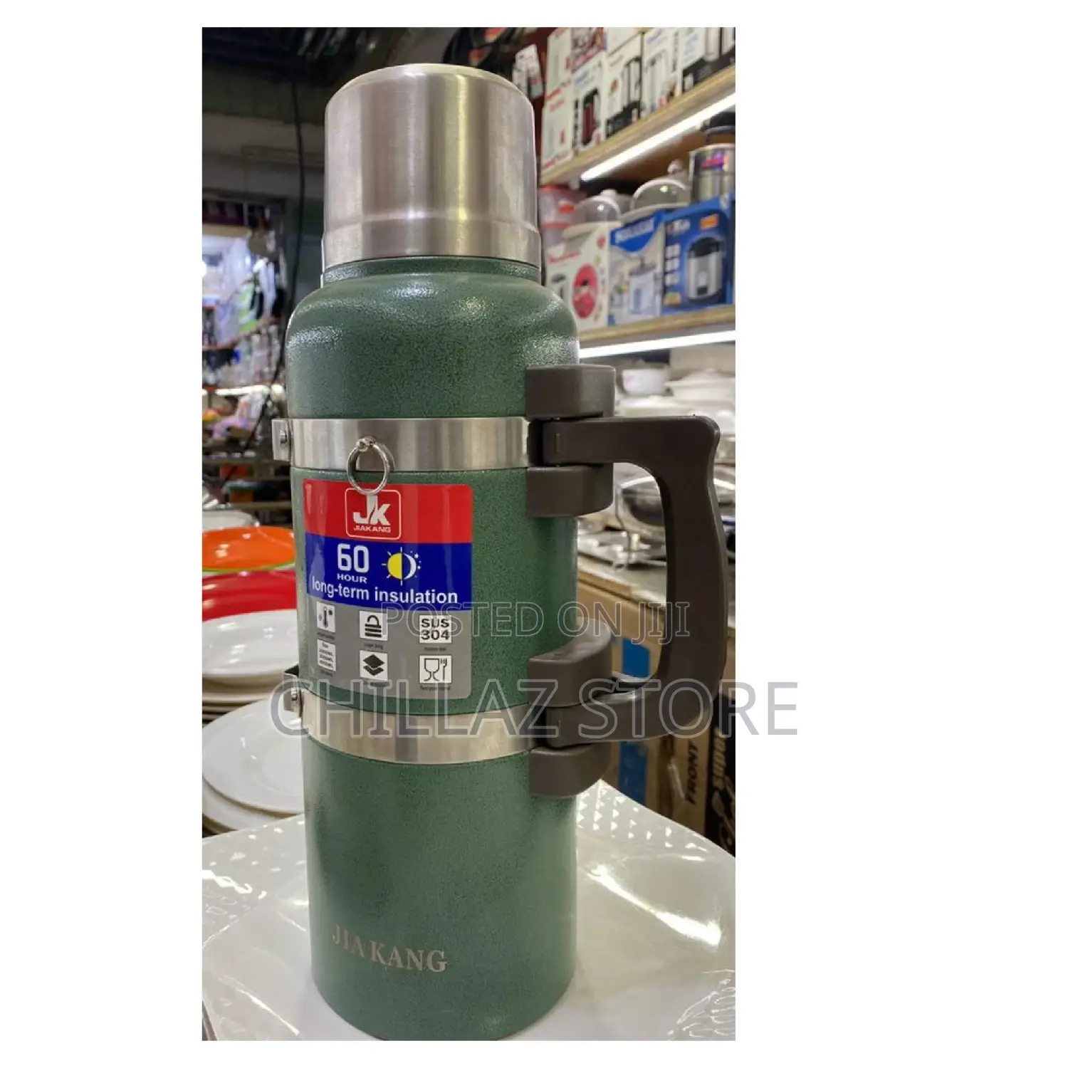 4L. Stainless Steel Jia Kang Vacuum Flasks.
