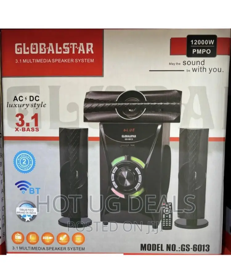 3.1 Global Star GS-6013 Home With Fm, Bluetooth,USB - Black