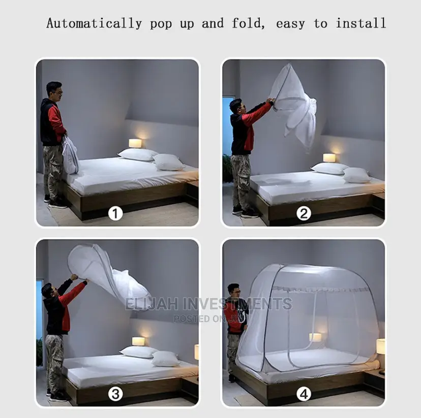 Folding Self Standing Mosquito Net Bed Canopy