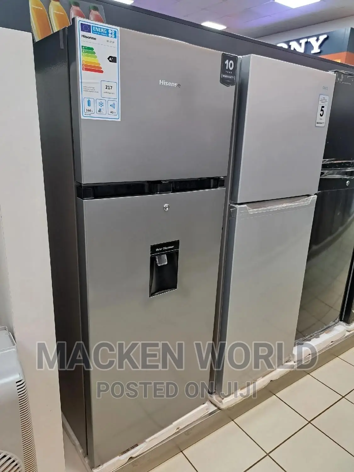 Hisense 270 Litres Double Door With Water Dispenser