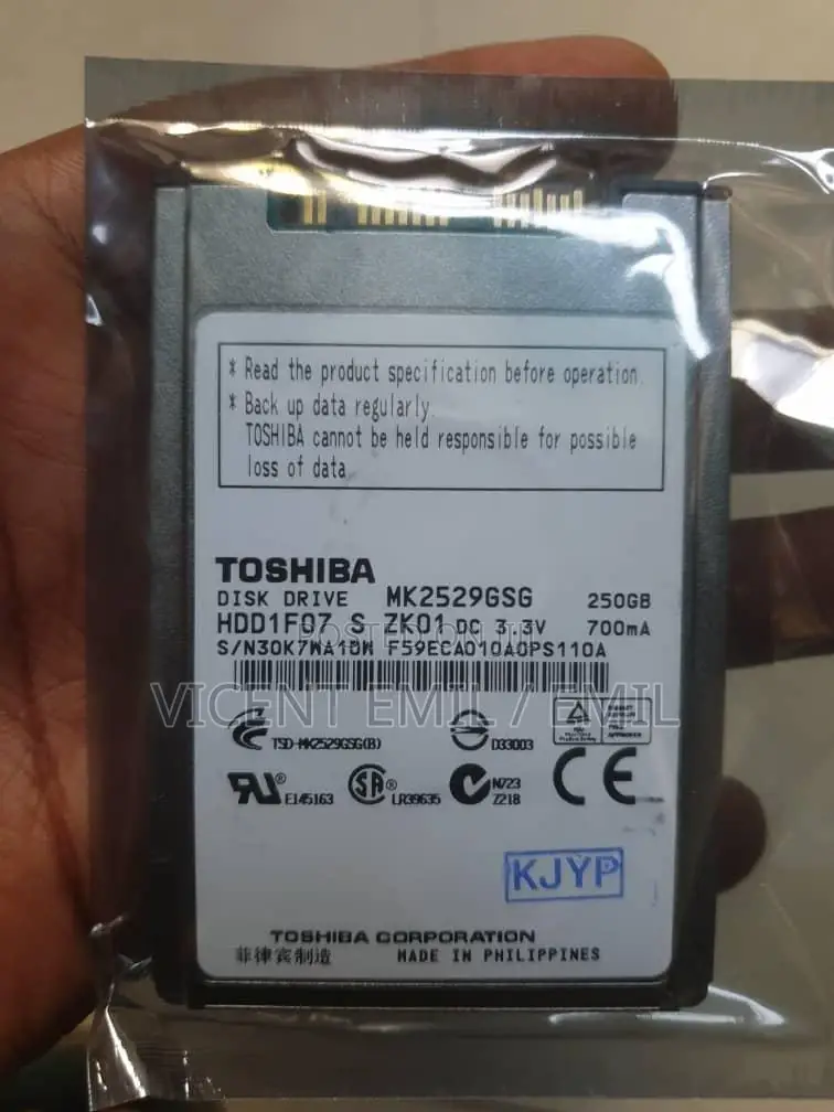 Sata Harddrive 1.8inch Toshiba 250GB
