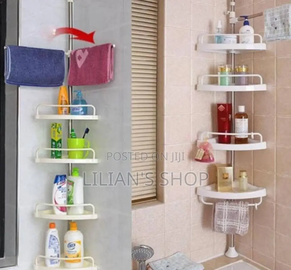 4 Tier Telescopic Bathroom Corner Rack Shelf