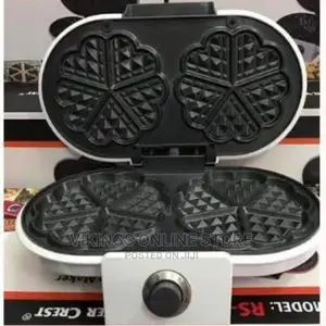 Silver Crest Double Waffle Maker With Heart-Shaped Waffles
