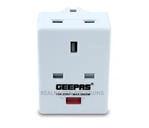 GEEPAS Premium 3 Way UK Type Adapter 13A 250V 2860W