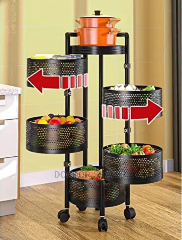 Multilayer Kitchen Rotating Vegetable Storage Rack