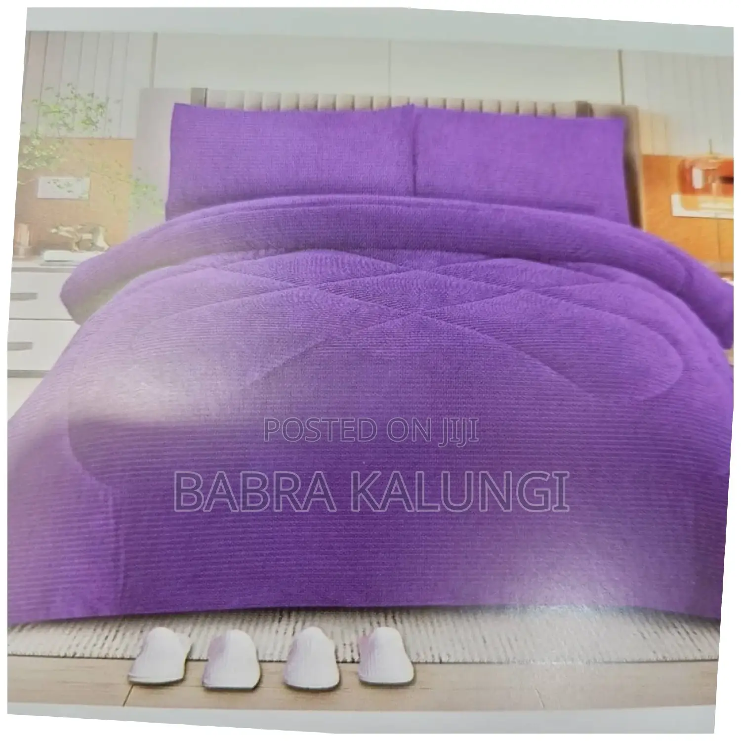 8pcs Coral Velvet Duvet Set_purple