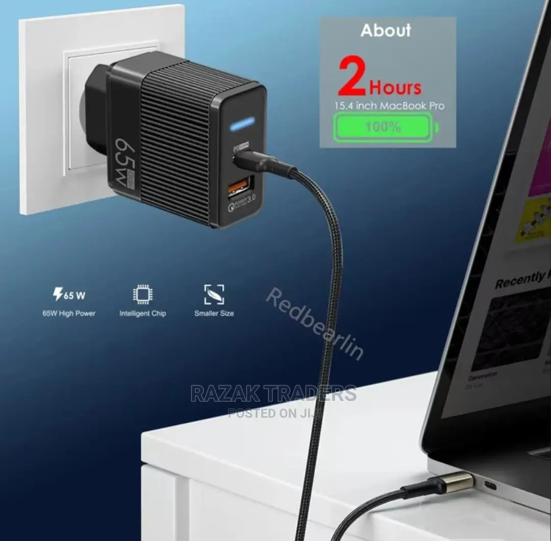65W Charger Quick Charge Fast Phone Wall Charger Adapter