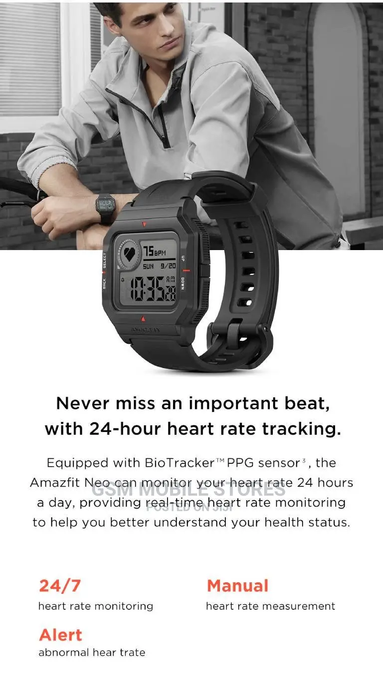 Amazfit Neo Fitness Watch, Sleep Monitoring 28 Days Battery.