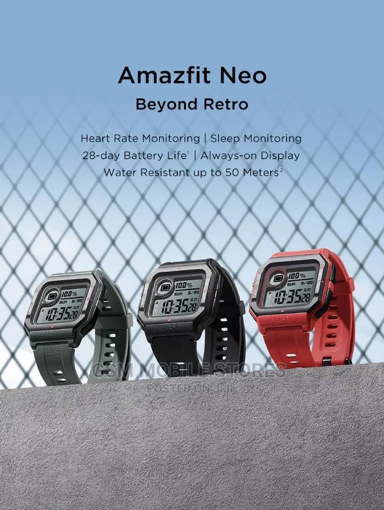 Amazfit Neo Fitness Watch, Sleep Monitoring 28 Days Battery.