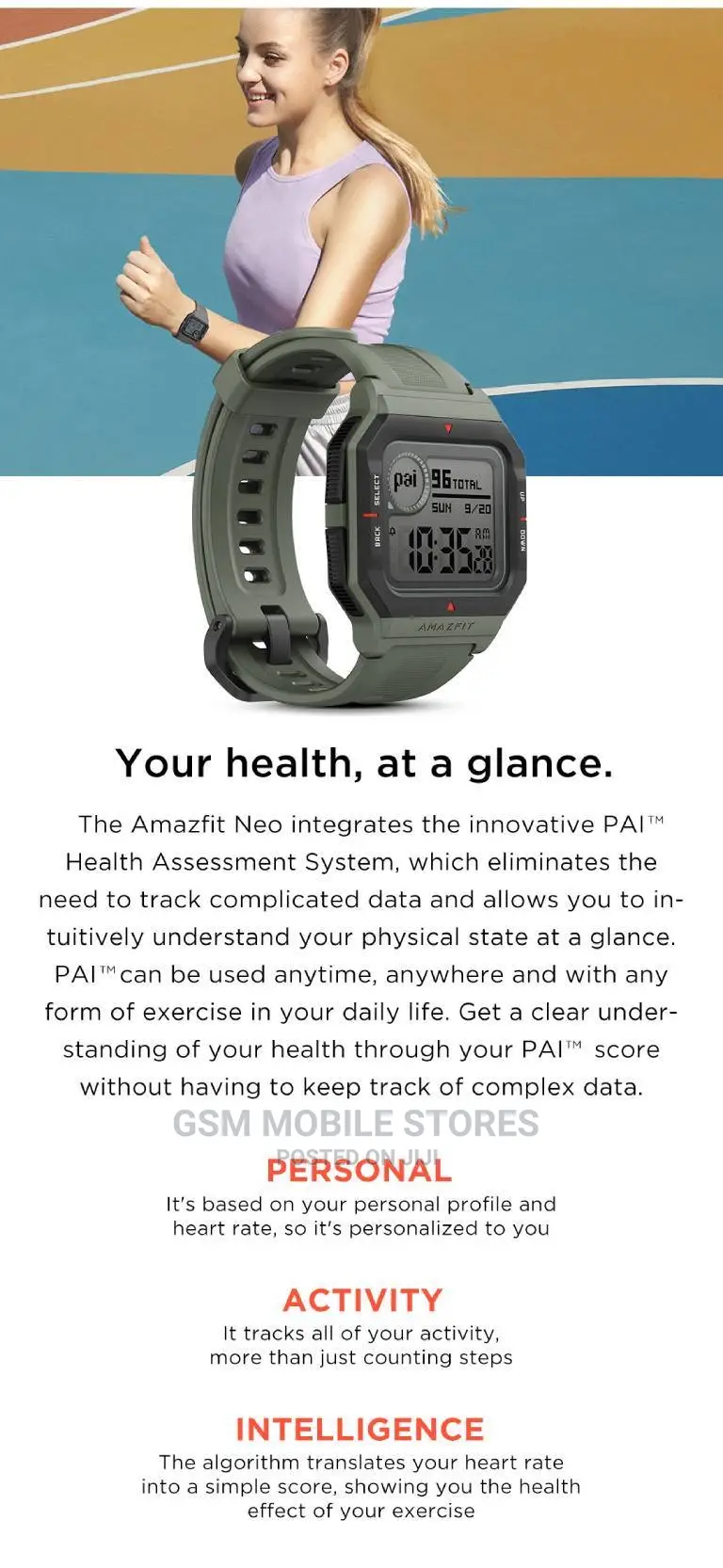 Amazfit Neo Fitness Watch, Sleep Monitoring 28 Days Battery.
