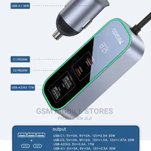 Yesido Y53 QC3.0 Car Charger 97W Five Ports Fast Charged