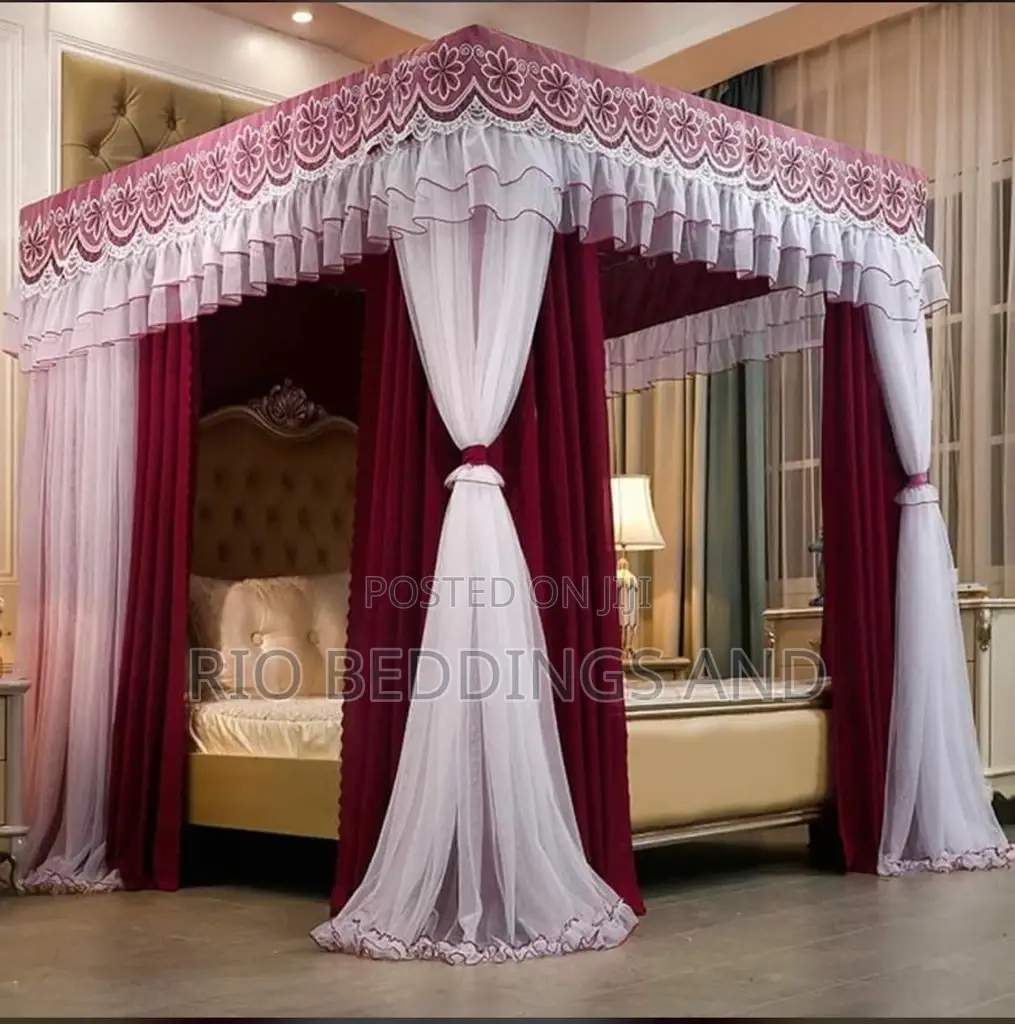 Four Stand Mosquito Net With Curtains