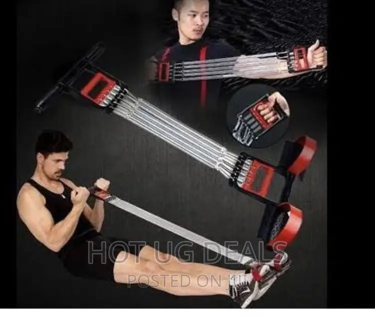 Chest Expander+Tummy Trimmer+Hand Grip 3in1 Equipment-Black