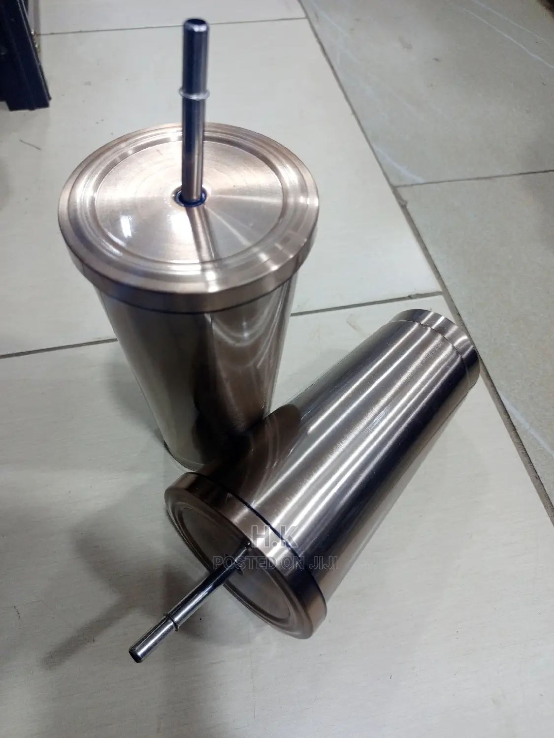 Insulated Cup Mug Straw Double Walled Bottle