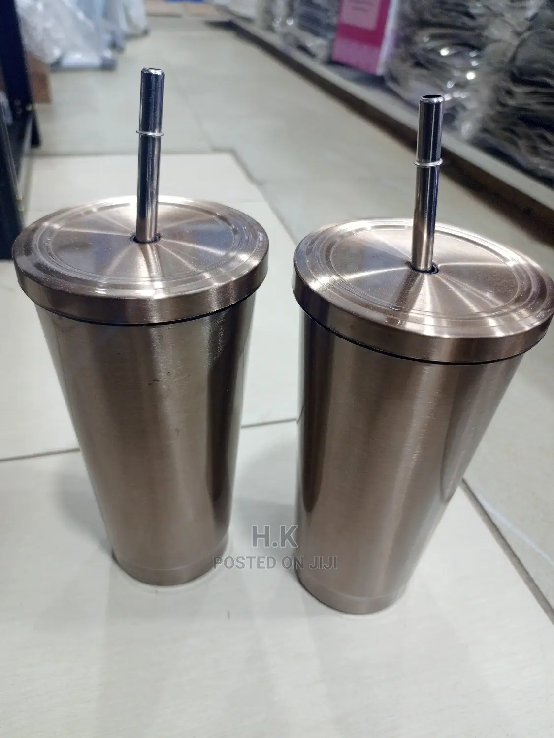 Insulated Cup Mug Straw Double Walled Bottle