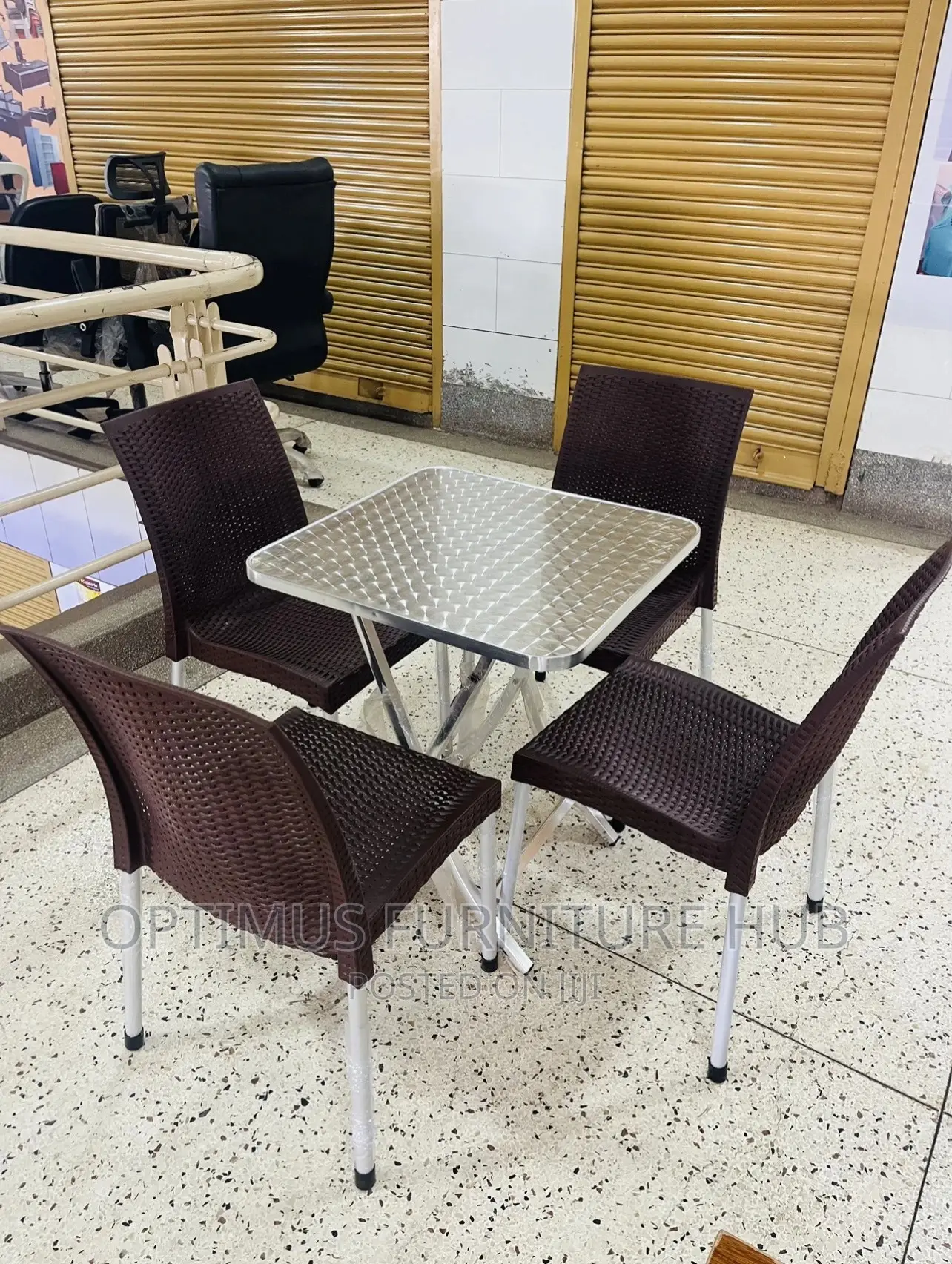 Aluminium Table and Four Chairs