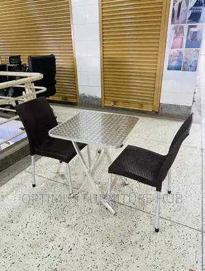 Aluminium Table and Two Chairs