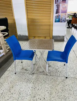 Aluminium Table and Two Chairs