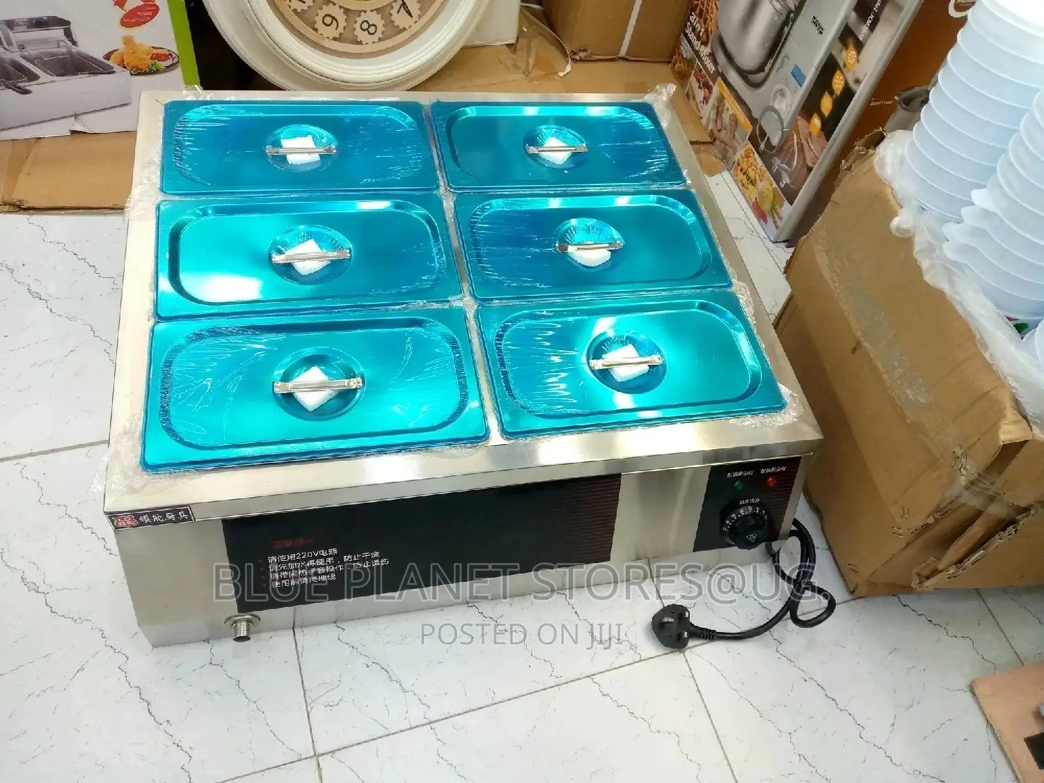 Commercial 6 Portions Electric Bain Marie/Buffet Food Warmer