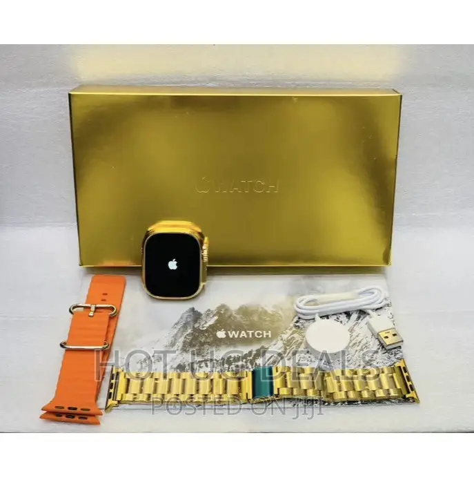 Apple Digital Smart Watch With 2 Straps - Gold