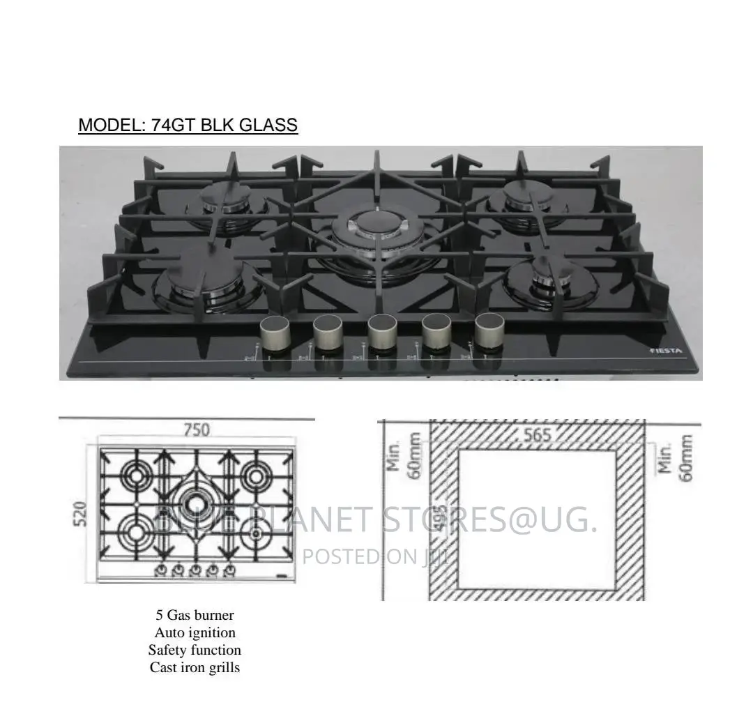 FIESTA "5 Burners" Gas Hob Cookers \\ HB702MVG