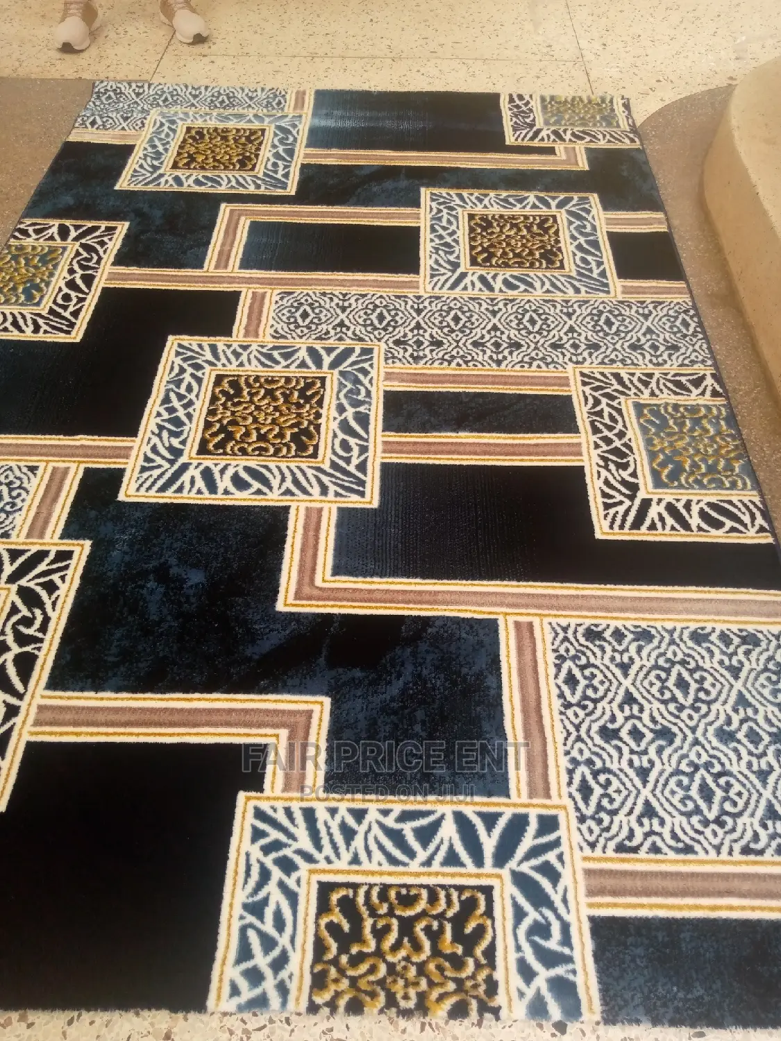 Original Wool Center Carpets .Large.1.7mx 2metres.( Brown)