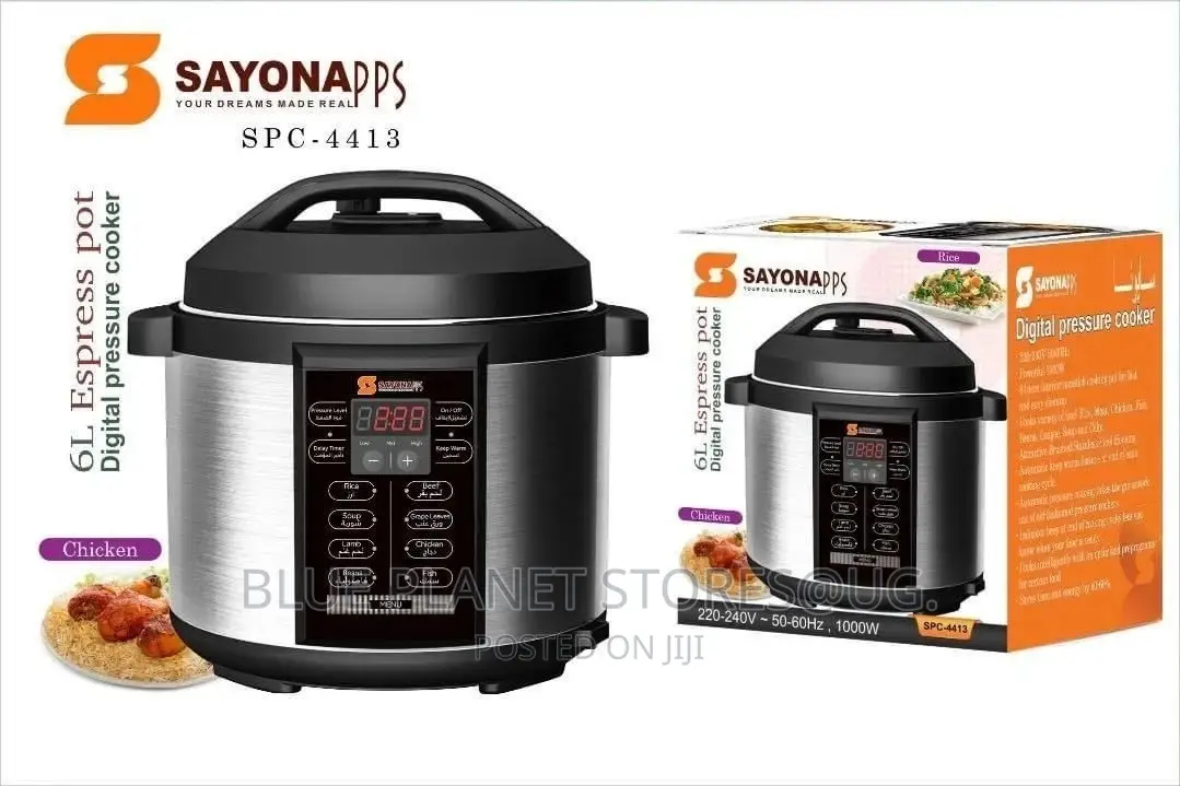 SAYONA 6.0litre Digital Pressure Cooker \\ 1000w \\ SPC-4413