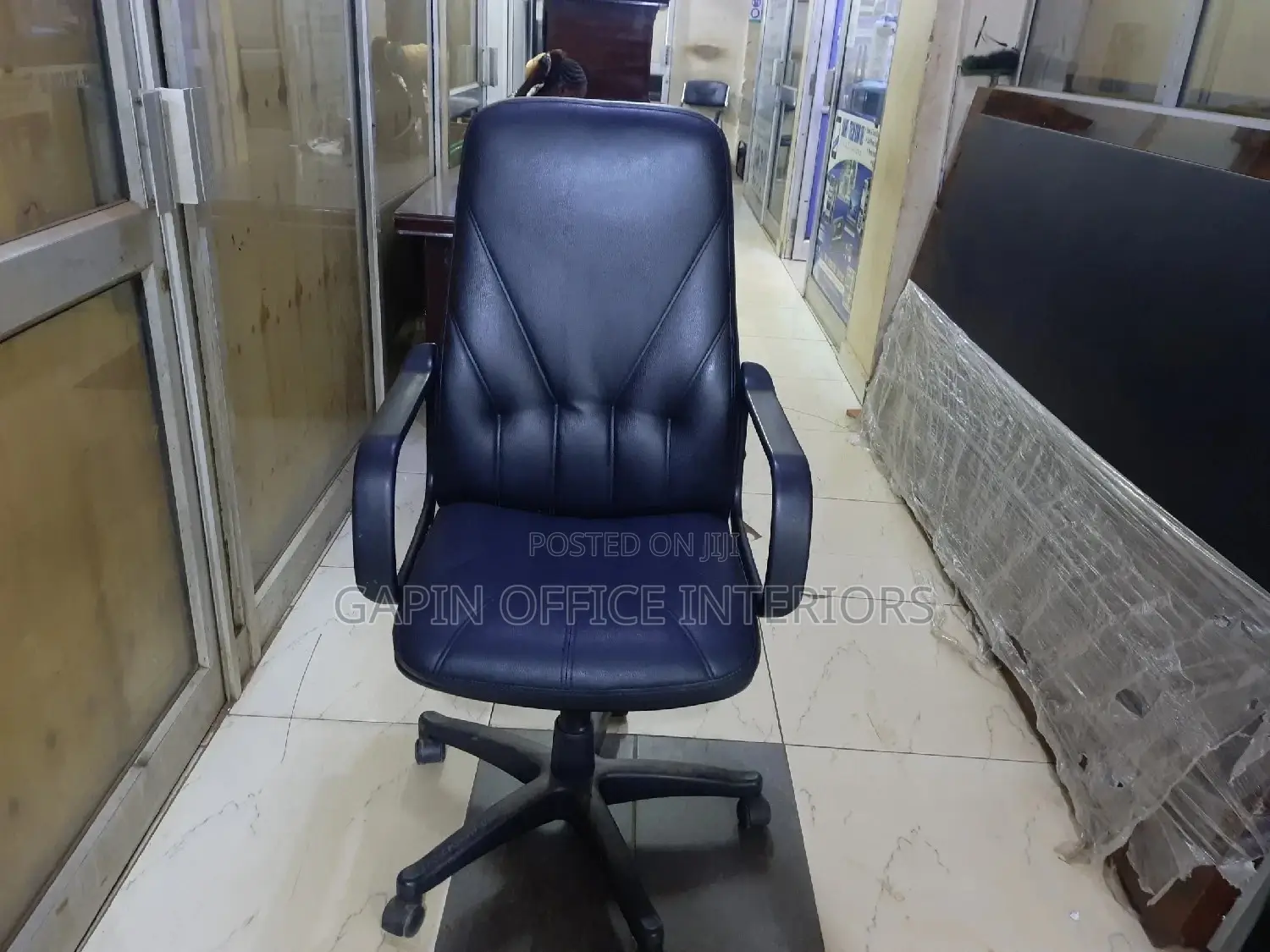Leathered Long Back Chair