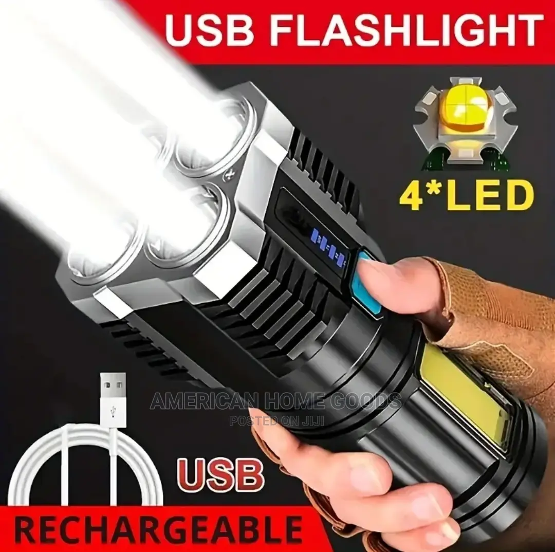Rechargeable LED Display Flashlight, With 4 Mode Adjustments