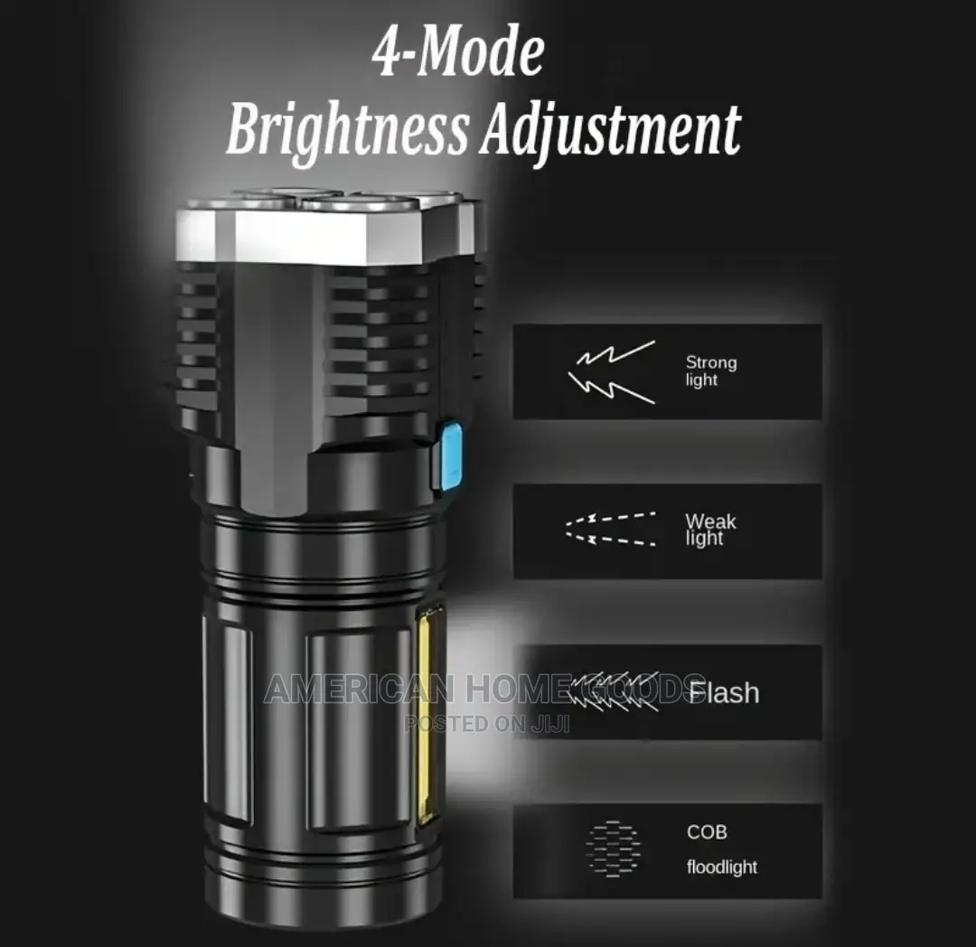 Rechargeable LED Display Flashlight, With 4 Mode Adjustments
